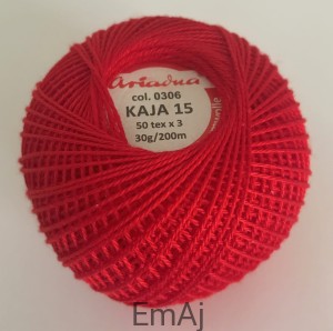 Kordonek Kaja 15 czerwony 0306 30 g