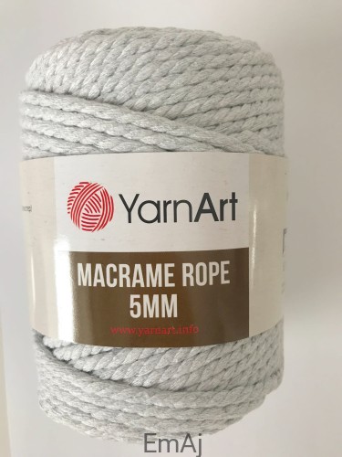 Macrame ROPE 5 mm SZARY Jasny 756 sznurek do makramy 500g