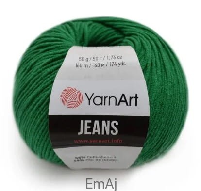 Włóczka YarnArt Jeans 52 CIEMNOZIELONY Yarn Art        