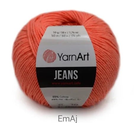 Włóczka YarnArt Jeans 61 POMARAŃCZOWY Yarn Art             