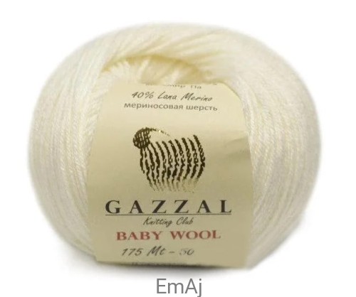Włóczka Gazzal BABY WOOL Merino Kaszmir 50g 801