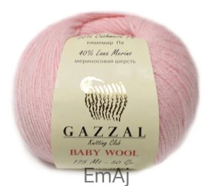 Włóczka Gazzal BABY WOOL Merino Kaszmir 50g 836