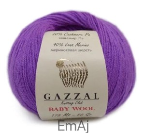 Włóczka Gazzal BABY WOOL Merino Kaszmir 50g 815