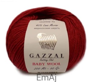 Włóczka Gazzal BABY WOOL Merino Kaszmir 50g 816