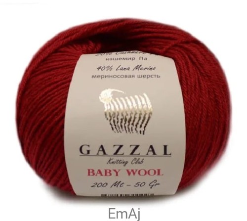 Włóczka Gazzal BABY WOOL Merino Kaszmir 50g 816
