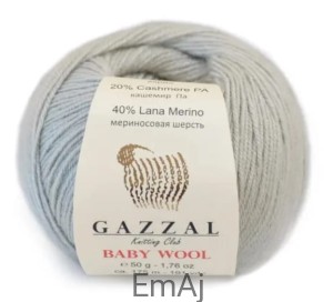 Włóczka Gazzal BABY WOOL Merino Kaszmir 50g 817