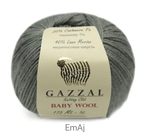 Włóczka Gazzal BABY WOOL Merino Kaszmir 50g 818