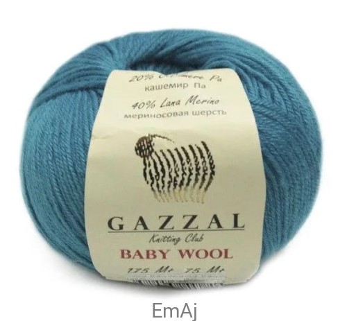 Włóczka Gazzal BABY WOOL Merino Kaszmir 50g 822