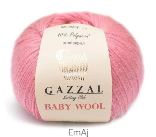 Włóczka Gazzal BABY WOOL Merino Kaszmir 50g 828