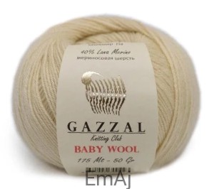 Włóczka Gazzal BABY WOOL Merino Kaszmir 50g 829
