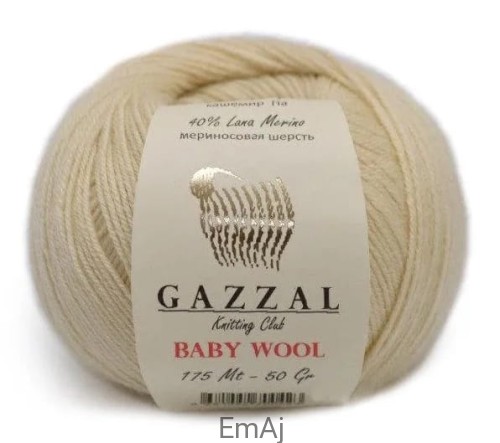 Włóczka Gazzal BABY WOOL Merino Kaszmir 50g 829