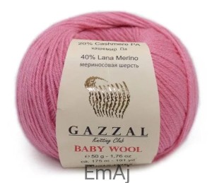 Włóczka Gazzal BABY WOOL Merino Kaszmir 50g 831