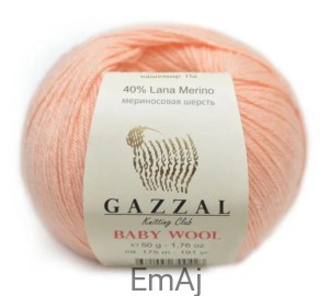 Włóczka Gazzal BABY WOOL Merino Kaszmir 50g 834