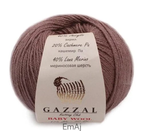 Włóczka Gazzal BABY WOOL Merino Kaszmir 50g 835