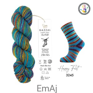 Włóczka Gazzal Happy Feet na skarpetki  Merino 3245