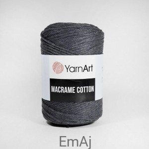 Macrame cotton YarnArt sznurek do makramy GRAFITOWY 758