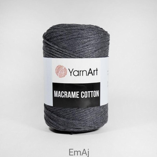 Macrame cotton YarnArt sznurek do makramy GRAFITOWY 758