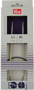 Prym Ergonomics Druty na stalowej żyłce 3,5 mm/80 cm 215803