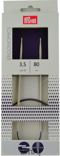 Prym Ergonomics Druty na stalowej żyłce 3,5 mm/80 cm 215803