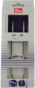 Prym Ergonomics Druty na stalowej żyłce 4,0 mm/80 cm 215804