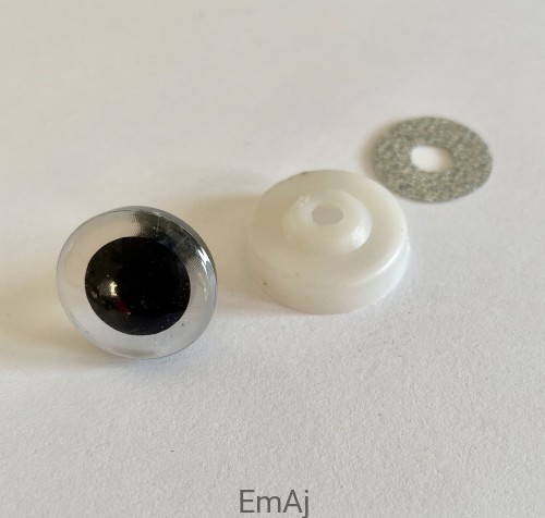 Oczy kocie z zatyczką bezpieczne para 20 mm Brokatowe