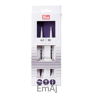 Prym Ergonomics Druty na stalowej żyłce 6,0 mm/80 cm 215808 