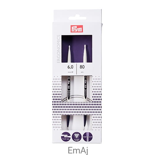 Prym Ergonomics Druty na stalowej żyłce 6,0 mm/80 cm 215808 