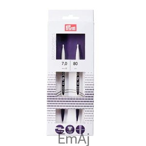 Prym Ergonomics Druty na stalowej żyłce 7,0 mm/80 cm 215810 