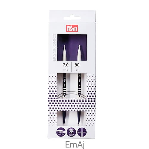 Prym Ergonomics Druty na stalowej żyłce 7,0 mm/80 cm 215810 