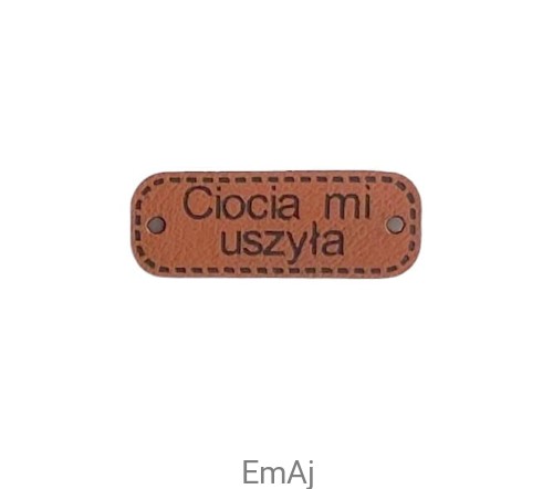Metka Handmade z ekoskóry CIOCIA MI USZYŁA (29)   
