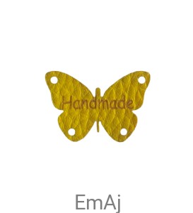 Metka Handmade z ekoskóry MOTYLEK żółty (33)  