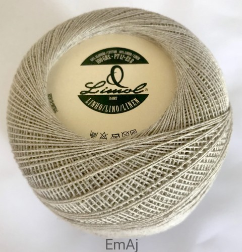 Kordonek LIMOL Linho 100g, grubość 6 Naturalny 