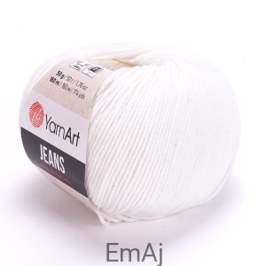 Włóczka YarnArt Jeans 01 BIAŁY  Yarn Art