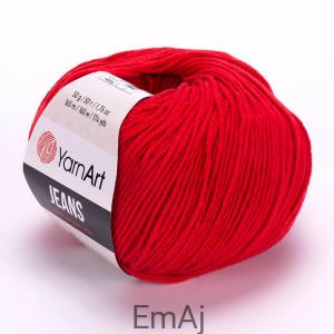 Włóczka YarnArt Jeans 90 CZERWONY INTENSYWNY Yarn Art                      