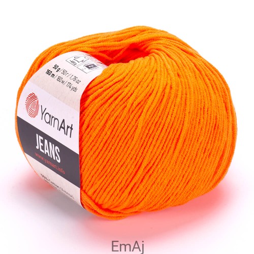 Włóczka YarnArt Jeans 77 INTENSYWNY POMARAŃCZOWY Yarn Art                 