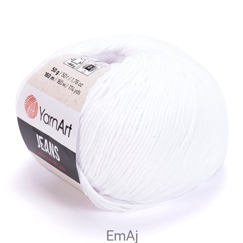 Włóczka YarnArt Jeans 62 ZŁAMANA BIEL Yarn Art             