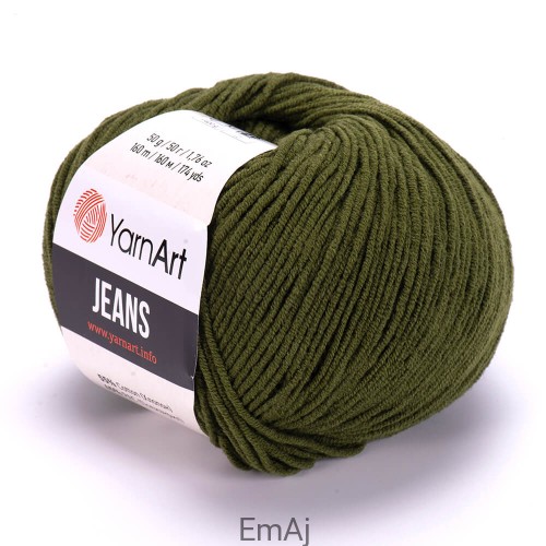 Włóczka YarnArt Jeans 82 ZIELONY MORO Yarn Art                   