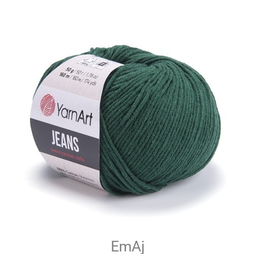 Włóczka YarnArt Jeans 92 Butelkowa zieleń  Yarn Art
