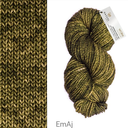 Worm Gazzal Super Fine Merino 100% 3858 Antique Moss