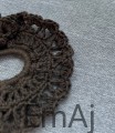 Szydełkowe scrunchie w kolorach natury BRĄZOWY Handmade 