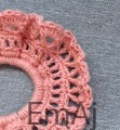 Szydełkowe scrunchie w kolorach natury ŁOSOSIOWY Handmade 