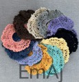 Szydełkowe scrunchie w kolorach natury POMARAŃCZOWY Handmade 