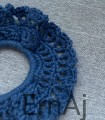 Szydełkowe scrunchie w kolorach natury NIEBIESKI NAVY BLUE Handmade 