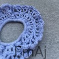 Szydełkowe scrunchie w kolorach natury NIEBIESKI BABY BLUE Handmade
