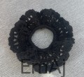 Szydełkowe scrunchie w kolorach natury CZARNY Handmade 