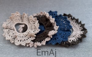 Szydełkowe scrunchie w kolorach natury BEŻOWY Handmade 