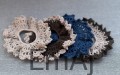 Szydełkowe scrunchie w kolorach natury NIEBIESKIE Navy Blue Handmade 