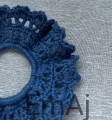 Szydełkowe scrunchie w kolorach natury NIEBIESKIE Navy Blue Handmade 