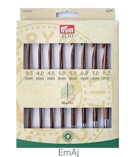 Zestaw szydełek tunezyjskich afgańskich Prym KnitPro Natural 3,5-8,0