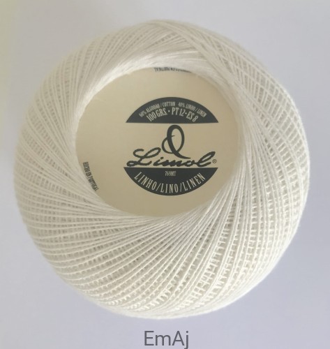 Kordonek LIMOL Linho 100g, grubość 6 Kremowy 